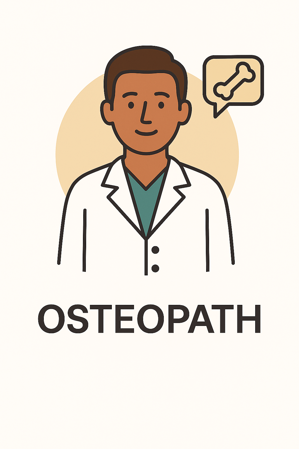 Cartoon illustration of an osteopath supporting sexual wellness