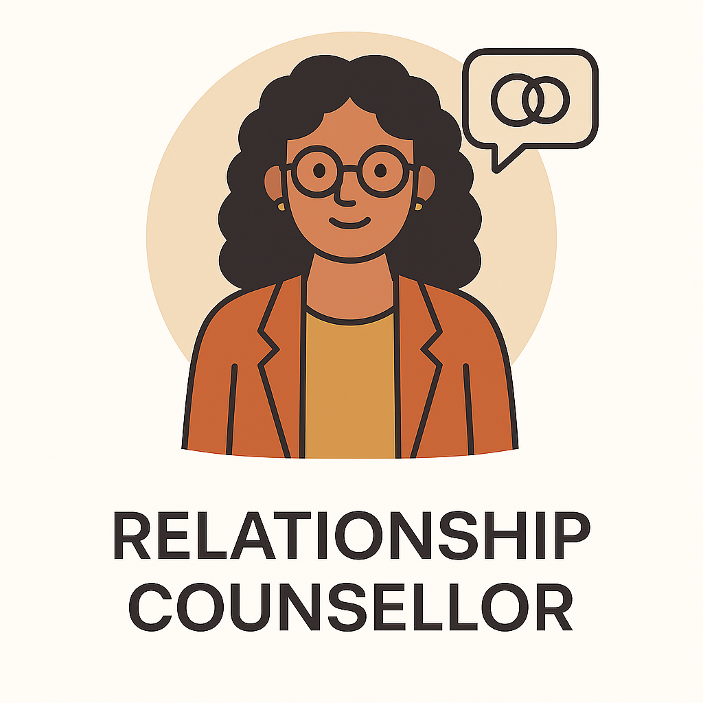 Cartoon illustration of a relationship counsellor working in sexual wellness
