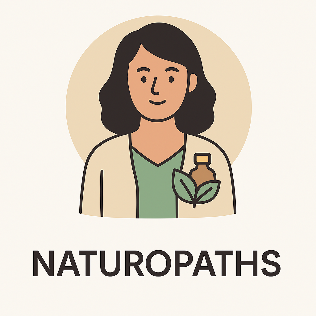 Cartoon illustration of a naturopath helping individuals with sexual wellness