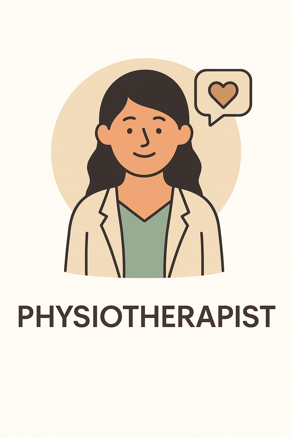 Cartoon illustration of a physiotherapist supporting sexual wellness