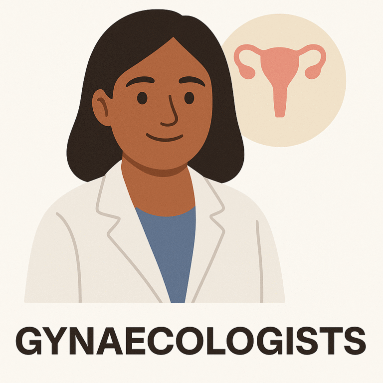 Cartoon illustration of a Gynaecologist supporting sexual wellbeing